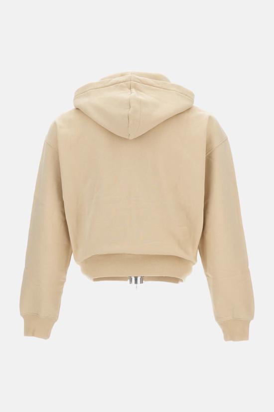  자크뮈스 긴팔 티셔츠 르 후디 지퍼 그로스 그레인 후디 베이지 - JACQUEMUS