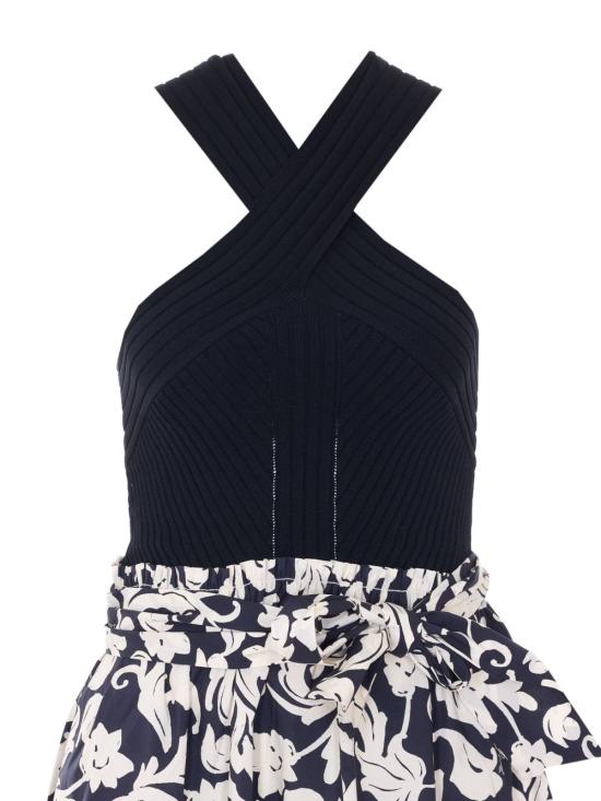 26SS 리우조 미디 원피스 WA6467 MS55NP9445 Black b w arab - LIU JO