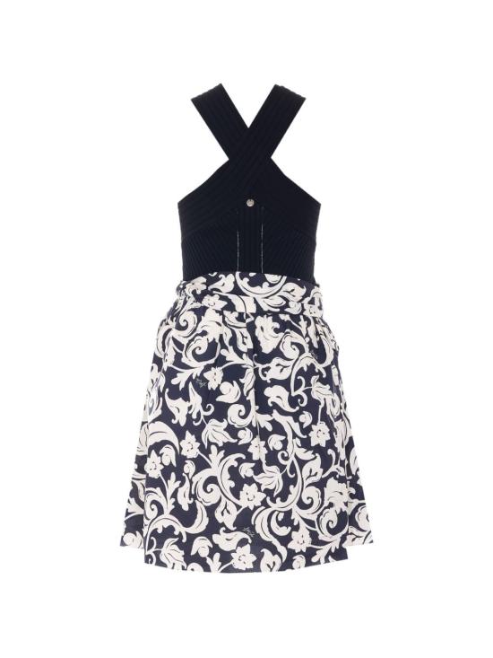 26SS 리우조 미디 원피스 WA6467 MS55NP9445 Black b w arab - LIU JO