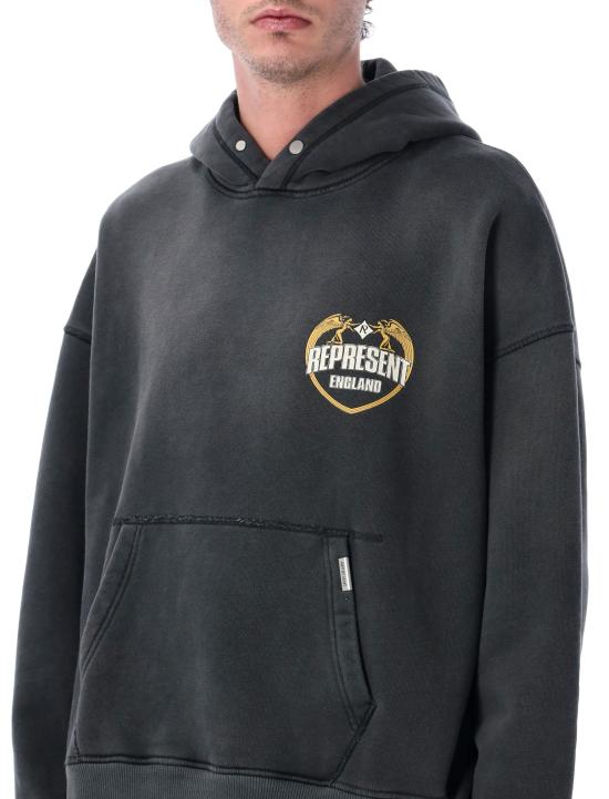 26SS 리프레젠트 후드 티셔츠 MLM100368 04 STAINED BLACK - REPRESENT