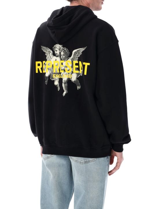 26SS 리프레젠트 후드 티셔츠 MLM100370 01 JET BLACK - REPRESENT