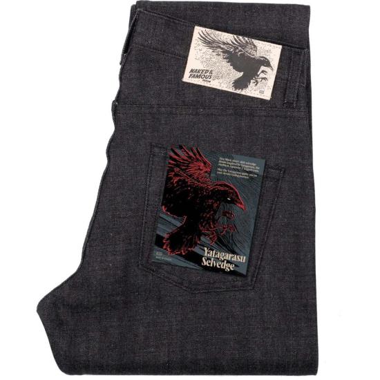  네이키드 & 페이머스 데님 팬츠 네이키드 앤 페이머스 이지 가이 야타가라스 셀비지 진 블랙