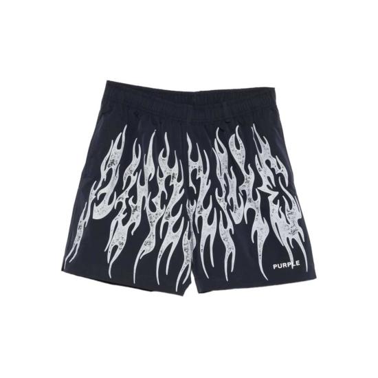  퍼플 브랜드 스윔팬츠 보라색 반팔 수영복 (파란색/흰색)