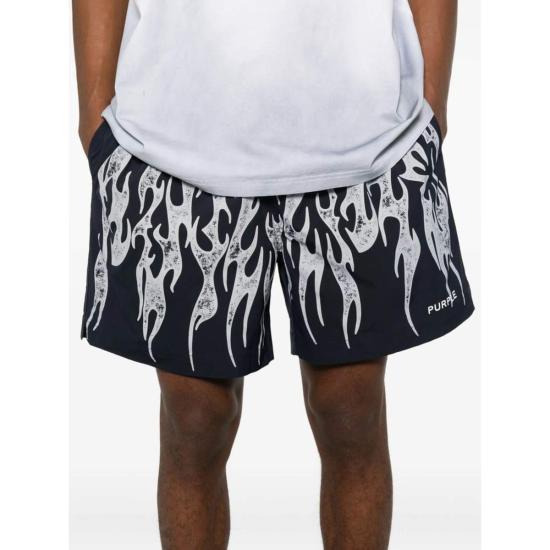  퍼플 브랜드 스윔팬츠 보라색 반팔 수영복 (파란색/흰색) - PURPLE BRAND