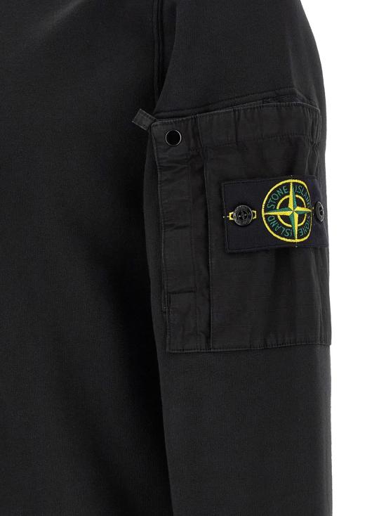  스톤 아일랜드 긴팔 티셔츠 6100019 스웨트셔츠 블랙 - STONE ISLAND