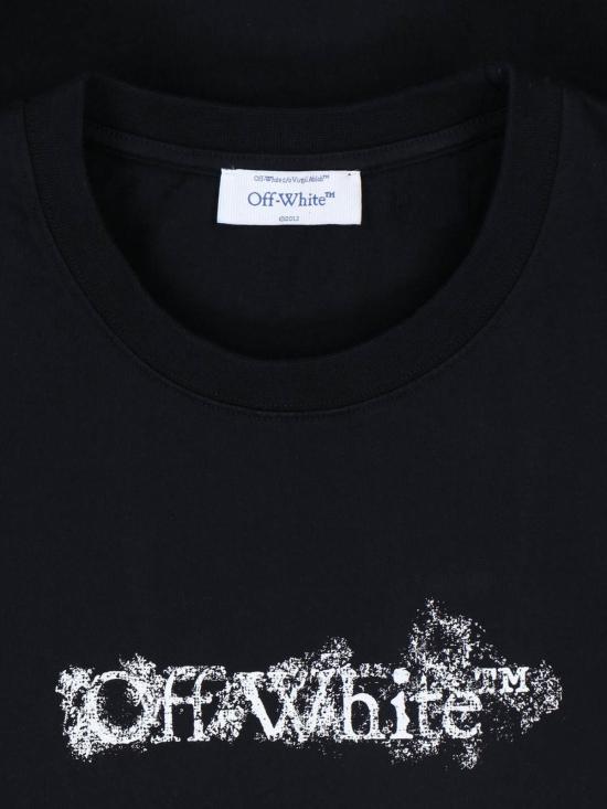  오프화이트 반팔 티셔츠 로고 티셔츠 블랙 - OFF WHITE
