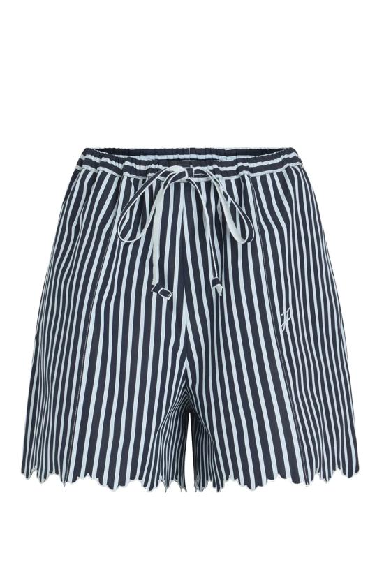  파투 숏팬츠 자수 코튼 반바지 네이비 스트라이프