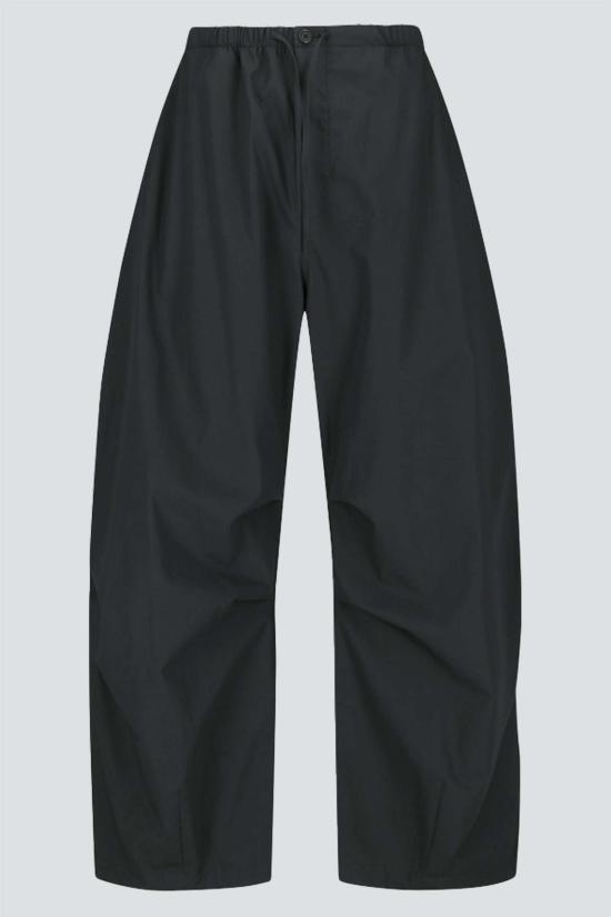  아모멘토 스트레이트 팬츠 드로스트링 와이드  차콜