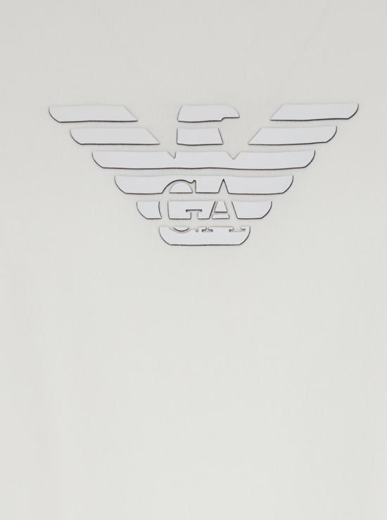  엠포리오 아르마니 반팔 티셔츠 로고 크루넥 티셔츠 화이트 - EMPORIO ARMANI