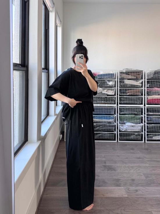  르 본 숍 스트레이트 팬츠 르봉샵 베어팬츠 블랙 - Le Bon Shoppe