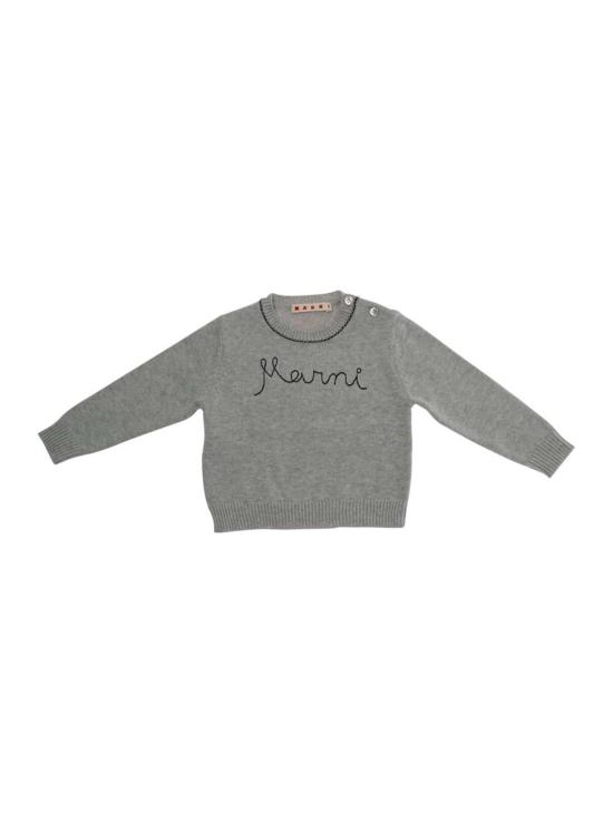  [키즈] 마르니 풀오버 로고 레터링 크루넥 스웨터 (어린이용, 회색)
