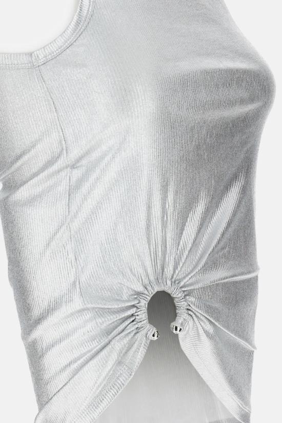  파코라반 블라우스 라반느 래커드 탑 실버 - PACO RABANNE