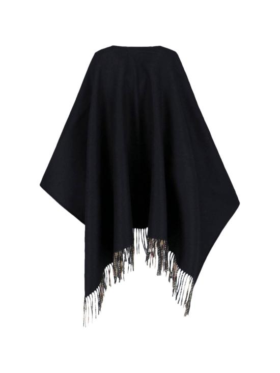  버버리 코트 체크 리버서블 케이프 블랙 - BURBERRY