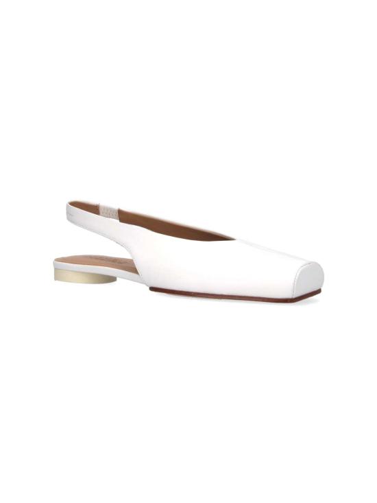  MM6 메종마르지엘라 플랫 슈즈 Mm6 메종 마르지엘라 슬링백 발레 플랫 화이트 - MM6 MAISON MARGIELA