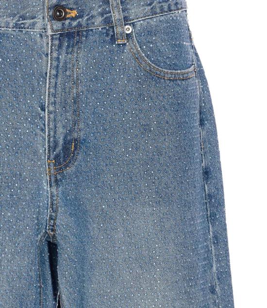  셀프 포트레이트 데님 팬츠 라인스톤 진 블루 - SELF PORTRAIT