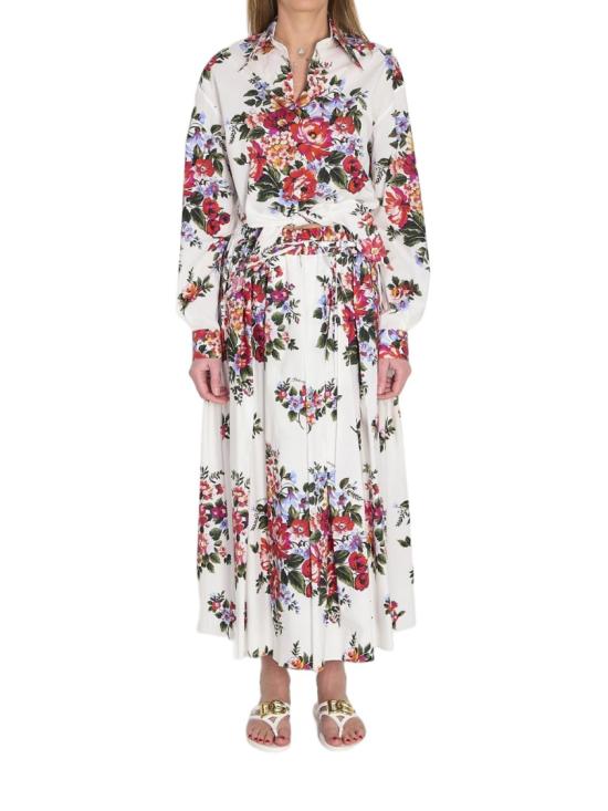 26SS 돌체앤가바나 플라워 부케 프린트 코튼 셔츠 F5T76THS5UUHA5ZO White - DOLCE & GABBANA