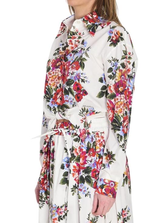 26SS 돌체앤가바나 플라워 부케 프린트 코튼 셔츠 F5T76THS5UUHA5ZO White - DOLCE & GABBANA