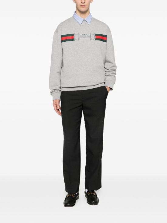 26SS 구찌 프린트 디테일 코튼 저지 스웨트셔츠 848737XJHOK1056 Grey - GUCCI