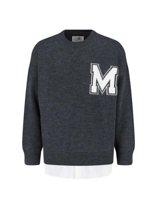  MM6 메종마르지엘라 스웨터 Mm6 메종 마르지엘라 로고  그레이