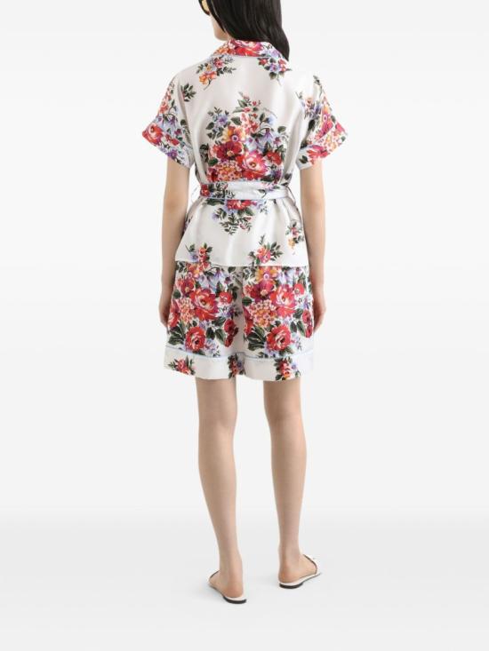 26SS 돌체앤가바나 플라워 부케 프린트 트윌 배니티 버뮤다 팬츠 FTC42TIS11IHA5ZO White - DOLCE & GABBANA