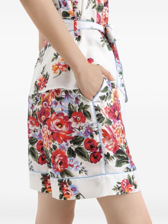26SS 돌체앤가바나 플라워 부케 프린트 트윌 배니티 버뮤다 팬츠 FTC42TIS11IHA5ZO White - DOLCE & GABBANA
