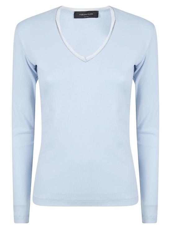 26SS 파비아나 필리피 긴팔 티셔츠 JED266F134L9075154 Blue