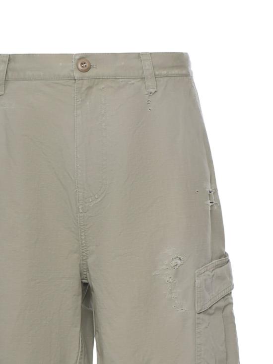  발렌시아가 치노 팬츠 립스톱 코튼 크롭 카고 팬츠 밀리터리 베이지 - BALENCIAGA