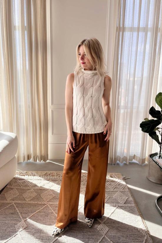  사블린 스트레이트 팬츠 브린 하이라이즈 풀온 와이드 레그 팬츠 - SABLYN