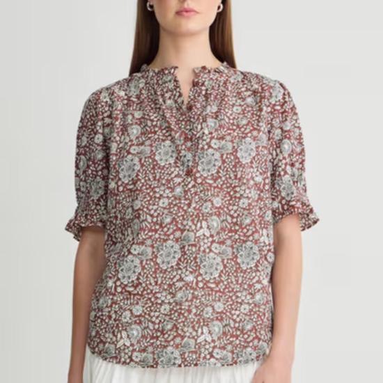  어피스 어파트 블라우스 Apiece Apart Los Altos Top Clay Floral - APIECE APART