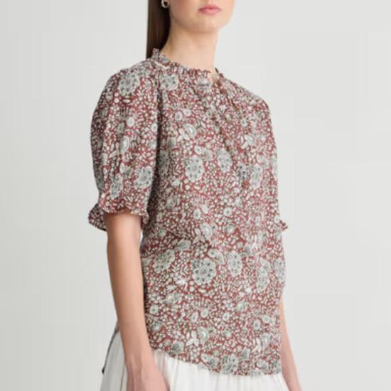  어피스 어파트 블라우스 Apiece Apart Los Altos Top Clay Floral - APIECE APART