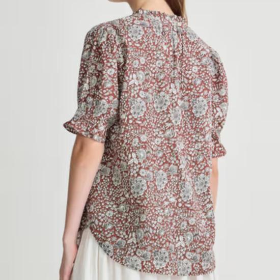  어피스 어파트 블라우스 Apiece Apart Los Altos Top Clay Floral - APIECE APART