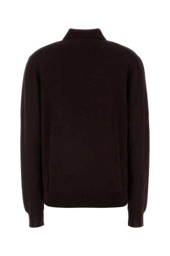  미우미우 반팔 티셔츠 초콜릿 울 폴로 셔츠 카카오 - MIU MIU