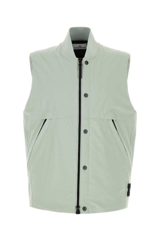  스톤 아일랜드 자켓 민트 그린 스트레치 폴리에스터 슬리브리스 재킷 세이지