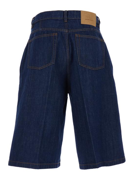  아미 숏팬츠 알렉상드르 마티우시 로고 패치가 있는 파이브 포켓 버뮤다 쇼츠 (데님 소재, 블루) - AMI