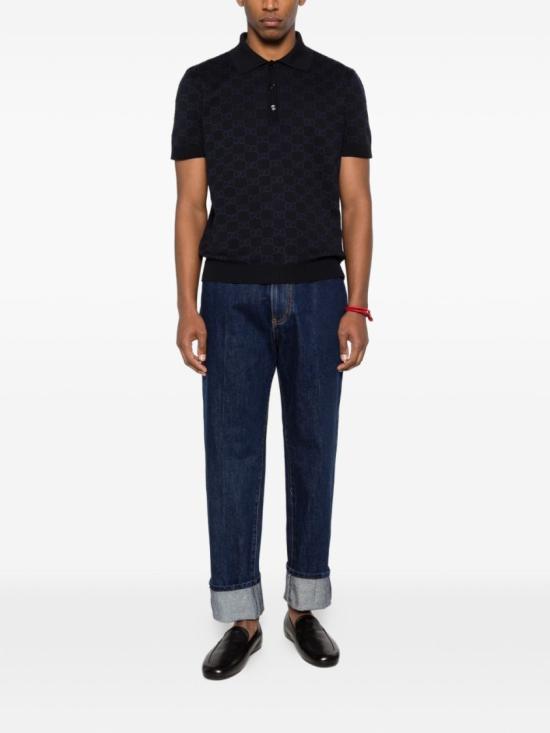 26SS 구찌 GG 코튼 실크 자카드 폴로 셔츠 855058XKFEN4588 Black - GUCCI
