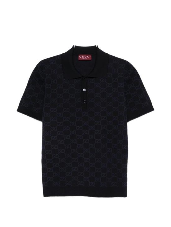 26SS 구찌 GG 코튼 실크 자카드 폴로 셔츠 855058XKFEN4588 Black