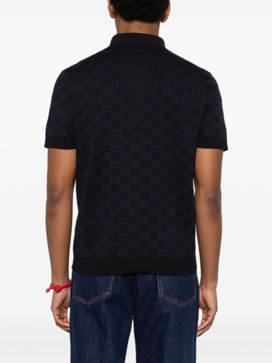 26SS 구찌 GG 코튼 실크 자카드 폴로 셔츠 855058XKFEN4588 Black - GUCCI
