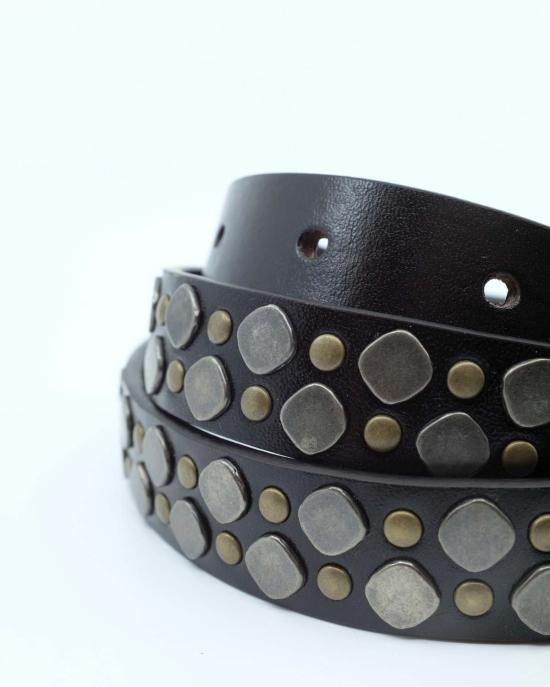  르메르 가죽 벨트 리오 스터드  다크 브라운 - LEMAIRE