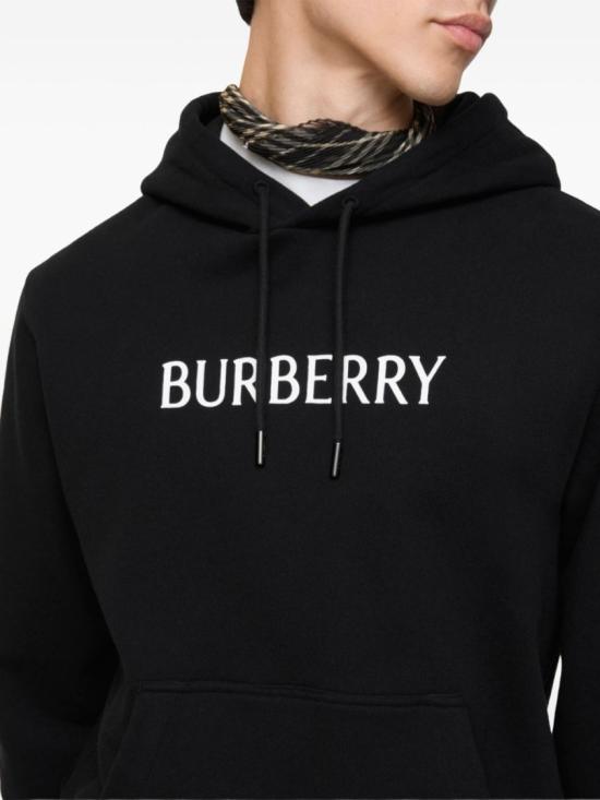 26SS 버버리 로고 코튼 후드 8118999A1189 Black - BURBERRY