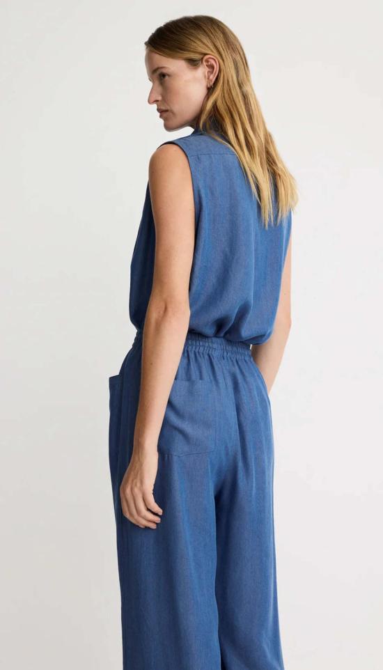  Smythe 블라우스 스미스 민소매 반다나넥 탑 샴브레이 - OTHER BRANDS