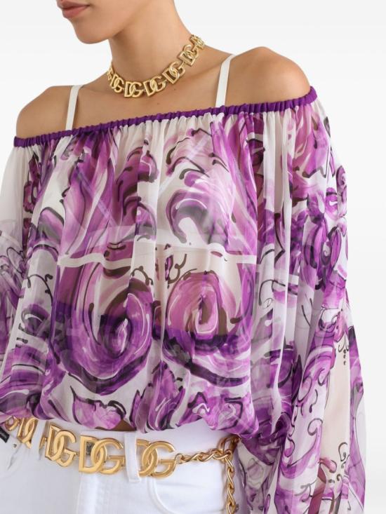 25FW 돌체앤가바나 블라우스 F72G7THI1T4HP5DQ Purple - DOLCE & GABBANA