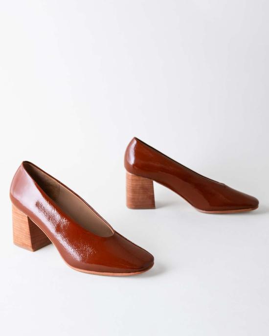  후마 블랑코 힐/펌프스 휴마블랑코 살바도르 블록 힐 크링클 페이턴트 힐 - HUMA BLANCO