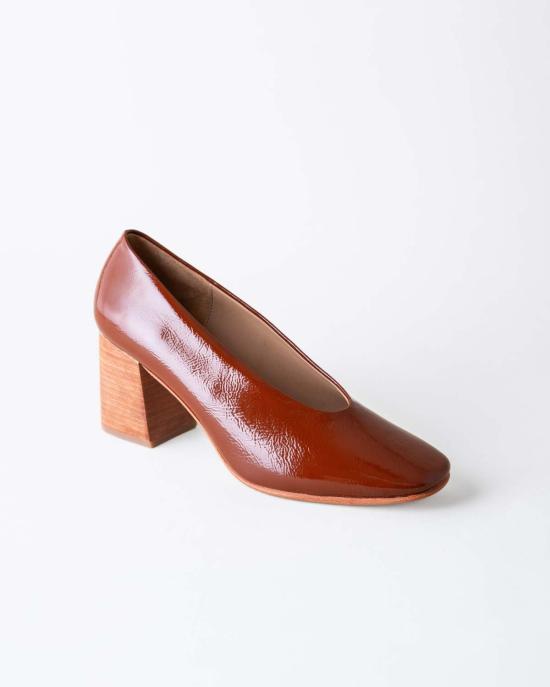  후마 블랑코 힐/펌프스 휴마블랑코 살바도르 블록 힐 크링클 페이턴트 힐 - HUMA BLANCO