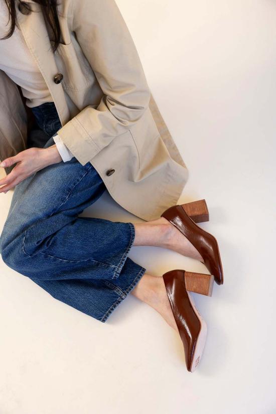  후마 블랑코 힐/펌프스 휴마블랑코 살바도르 블록 힐 크링클 페이턴트 힐 - HUMA BLANCO