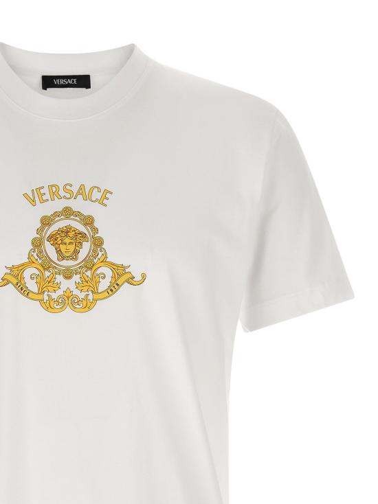  베르사체 반팔 티셔츠 영웅의 전당 문장 티셔츠 화이트 - VERSACE