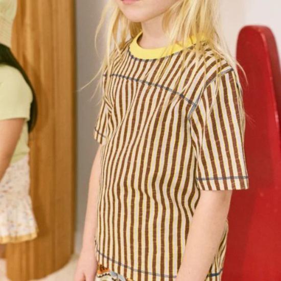  [키즈] Misha & Puff 티셔츠 키즈 미샤 & 퍼프 니노 티 콜라 페인터리 스트라이프 - MISHA & PUFF