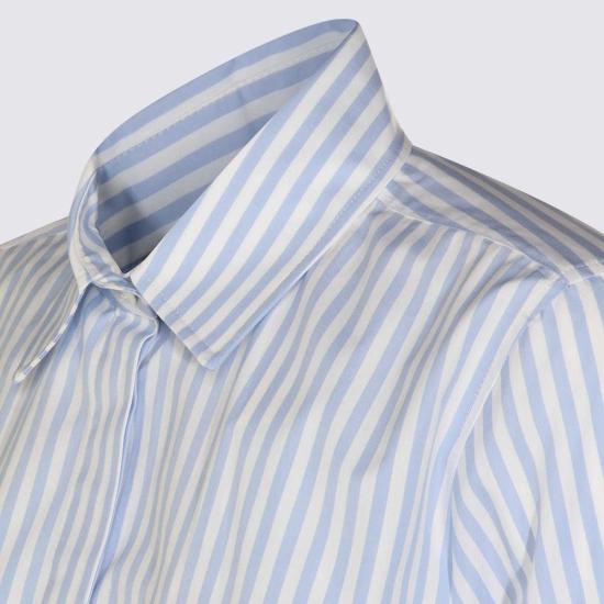  막스마라 블라우스 막스 마라 라이트 블루 코튼 블라우스 클리어 블루 - MAX MARA