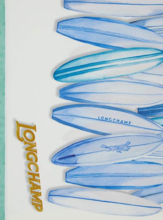  롱샴 머플러/스카프 실크 스퀘어 스카프, 전체 패턴 및 로고 레터링, 멀티컬러 - LONGCHAMP