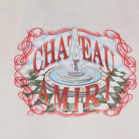  아미리 반팔 티셔츠 아이보리 코튼 티셔츠 화이트 - AMIRI