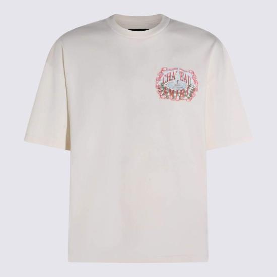  아미리 반팔 티셔츠 아이보리 코튼 티셔츠 화이트